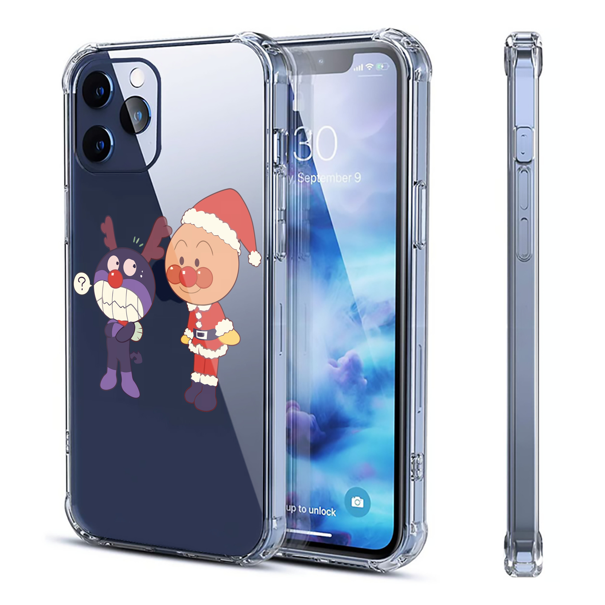 （画像用） アンパンマン Anpanman 【iPhone 12シリーズ対応】透明スマホケース（クリアソフトケース）
